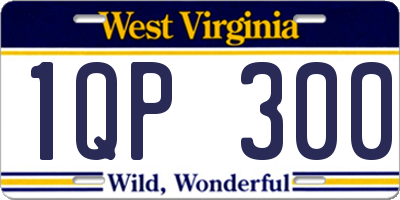 WV license plate 1QP300