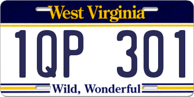 WV license plate 1QP301