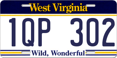 WV license plate 1QP302