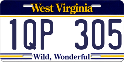 WV license plate 1QP305
