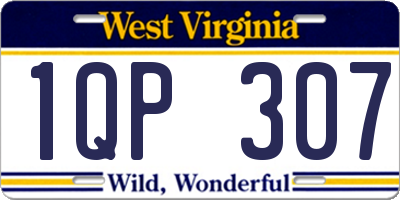 WV license plate 1QP307