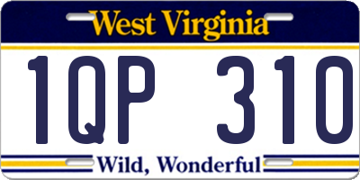 WV license plate 1QP310