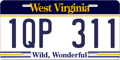 WV license plate 1QP311