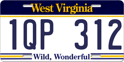 WV license plate 1QP312