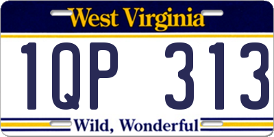 WV license plate 1QP313