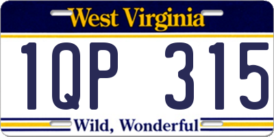 WV license plate 1QP315
