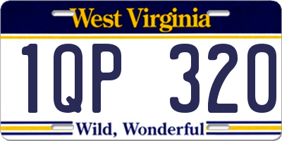 WV license plate 1QP320