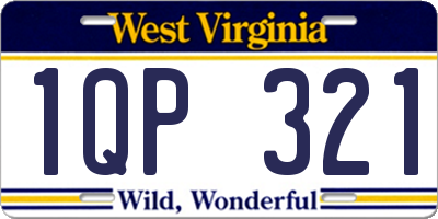 WV license plate 1QP321