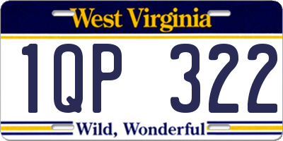 WV license plate 1QP322