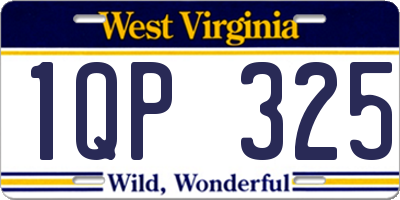WV license plate 1QP325