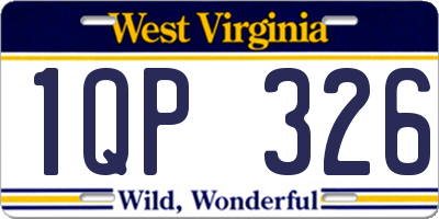 WV license plate 1QP326