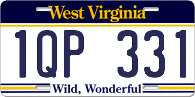 WV license plate 1QP331