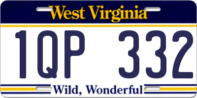 WV license plate 1QP332
