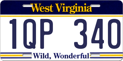 WV license plate 1QP340