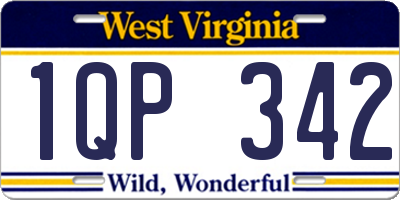 WV license plate 1QP342
