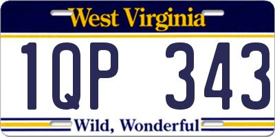 WV license plate 1QP343