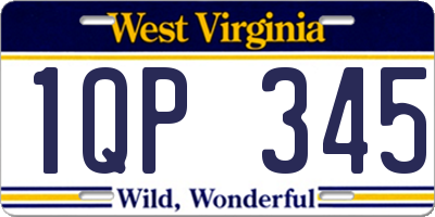 WV license plate 1QP345