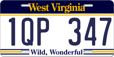 WV license plate 1QP347