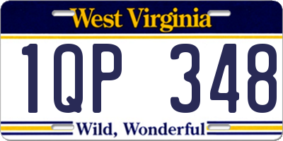 WV license plate 1QP348