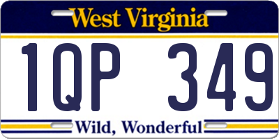 WV license plate 1QP349