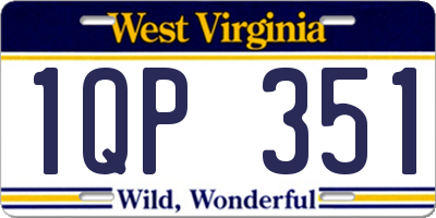 WV license plate 1QP351