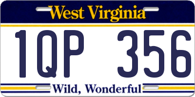 WV license plate 1QP356
