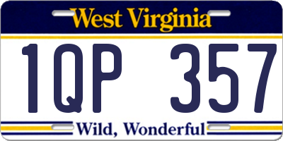 WV license plate 1QP357