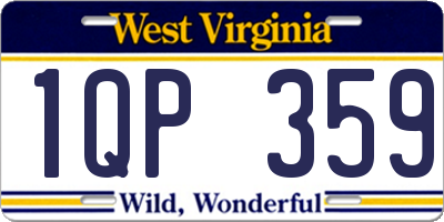 WV license plate 1QP359