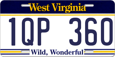 WV license plate 1QP360