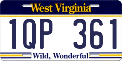 WV license plate 1QP361
