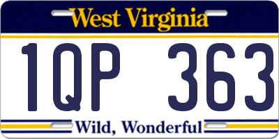 WV license plate 1QP363