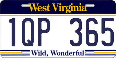 WV license plate 1QP365