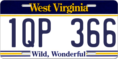WV license plate 1QP366