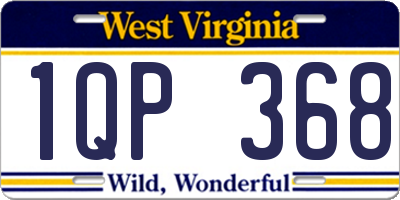 WV license plate 1QP368