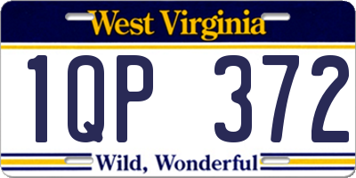 WV license plate 1QP372