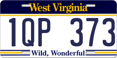 WV license plate 1QP373