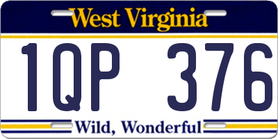 WV license plate 1QP376