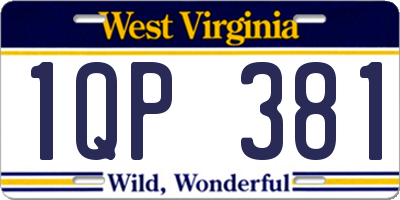 WV license plate 1QP381
