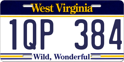 WV license plate 1QP384