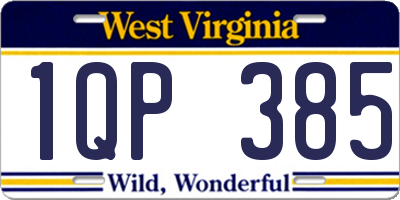 WV license plate 1QP385