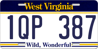 WV license plate 1QP387