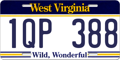 WV license plate 1QP388