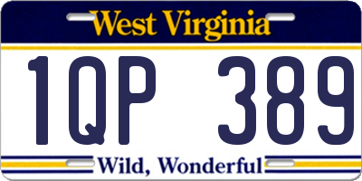 WV license plate 1QP389