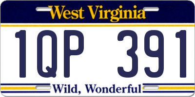 WV license plate 1QP391