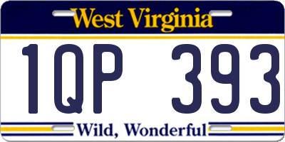 WV license plate 1QP393