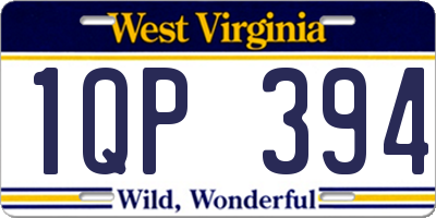 WV license plate 1QP394