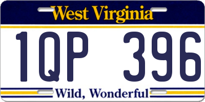 WV license plate 1QP396