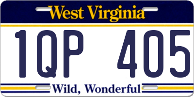 WV license plate 1QP405