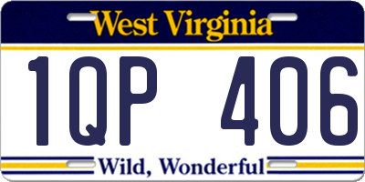 WV license plate 1QP406