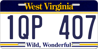 WV license plate 1QP407